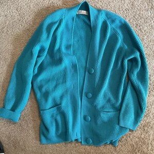 Vintage Karen Scott Women's Cardigan 80s Green Size M